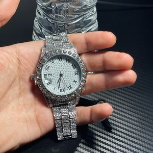 Iced Out Presidential 18k White Gold Plated Watch